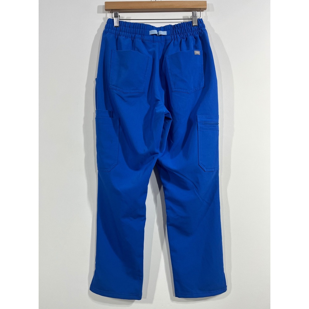 FIGS Dowa Royal Blue Cargo Scrub Pants Womens Small Elastic Waist Straight Leg - Picture 3 of 10